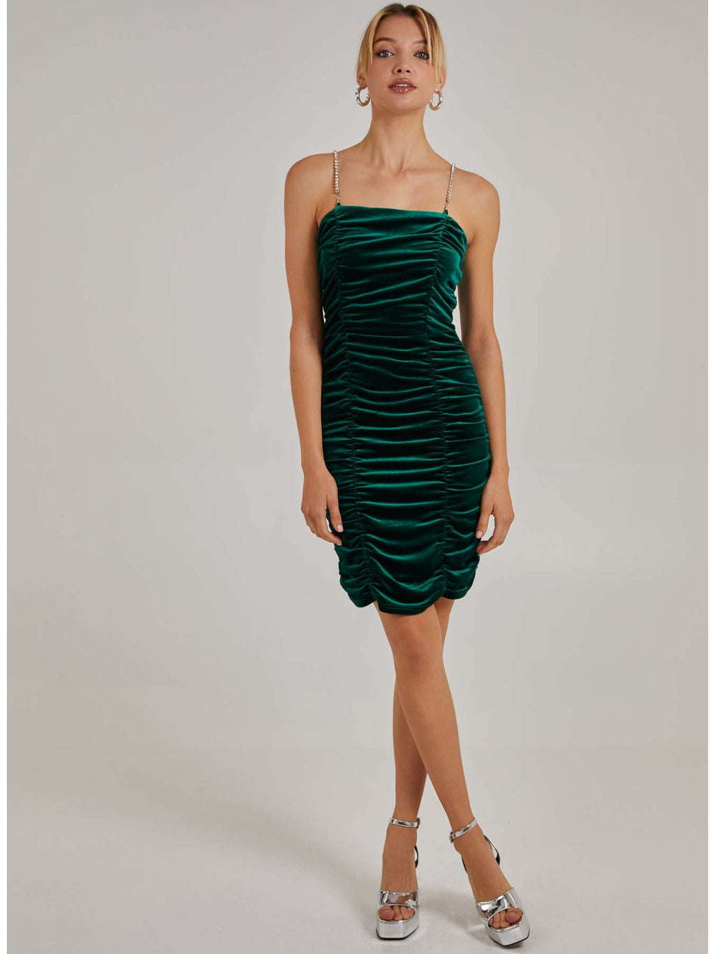 Vestido Mini de Veludo Frisado