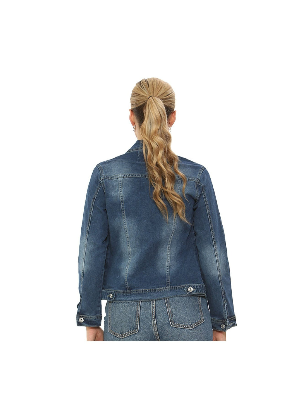 Jaqueta Jeans Feminina NOROZE | Estilo Clássico Trucker com Detalhe Lavado | Jaqueta Casual de Algodão com Design Western para Mulheres
