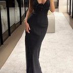 Elegant Black & White Polka Dot Summer Dress