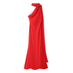 Elegant Soft Silk Satin Halter Maxi Dress - VEITCHE