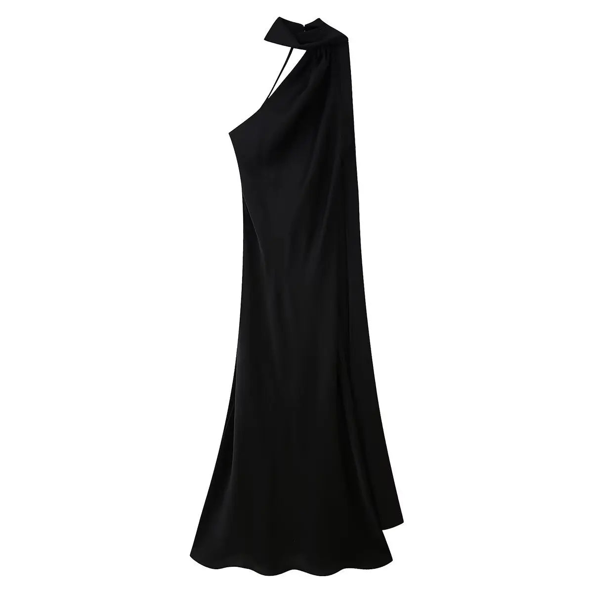 Elegant Soft Silk Satin Halter Maxi Dress - VEITCHE