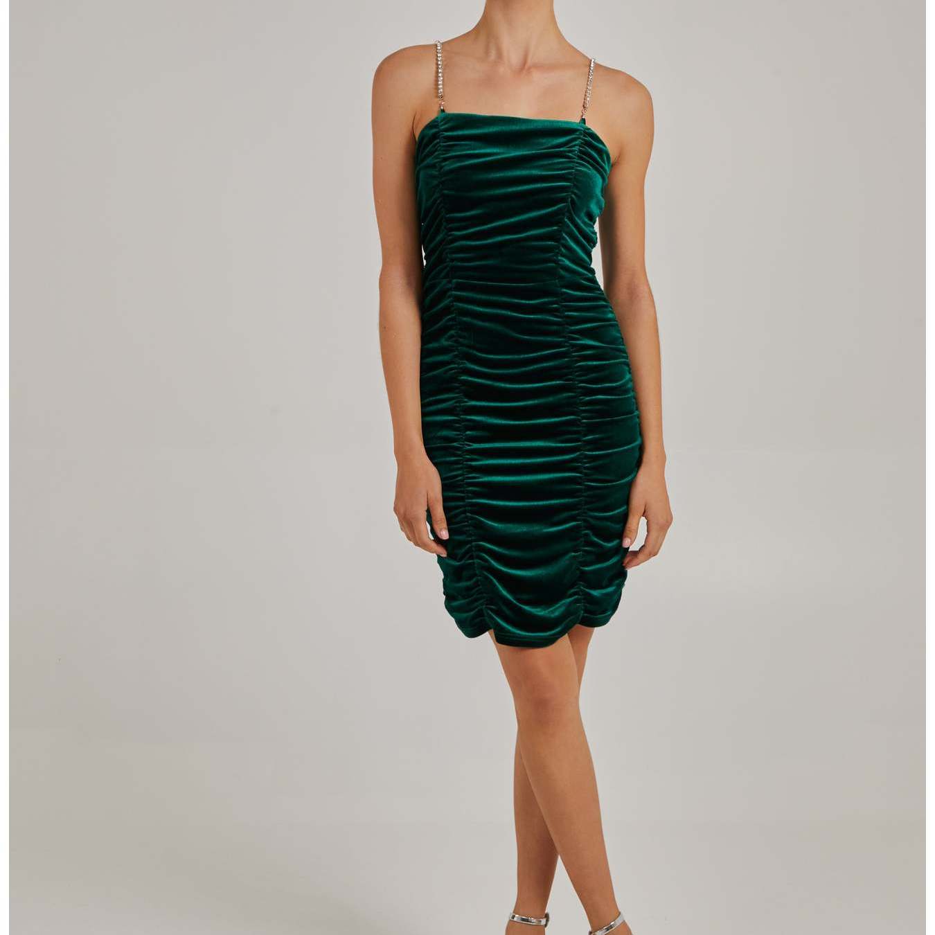 Elegant Velvet Ruched Mini Dress