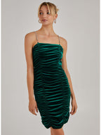 Vestido Mini de Veludo Frisado