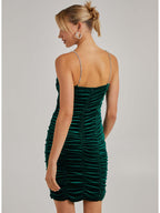 Vestido Mini de Veludo Frisado