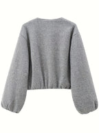 Jaqueta Elegante Feminina - Casaco de Zíper Macio e Não Elástico, Roupa Externa para Todas as Estações e Eventos Formais, Blazer Estruturado Transparente, Vestuário Versátil com Silhueta Clássica e Construção de Qualidade, Moda Feminina