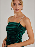 Vestido Mini de Veludo Frisado